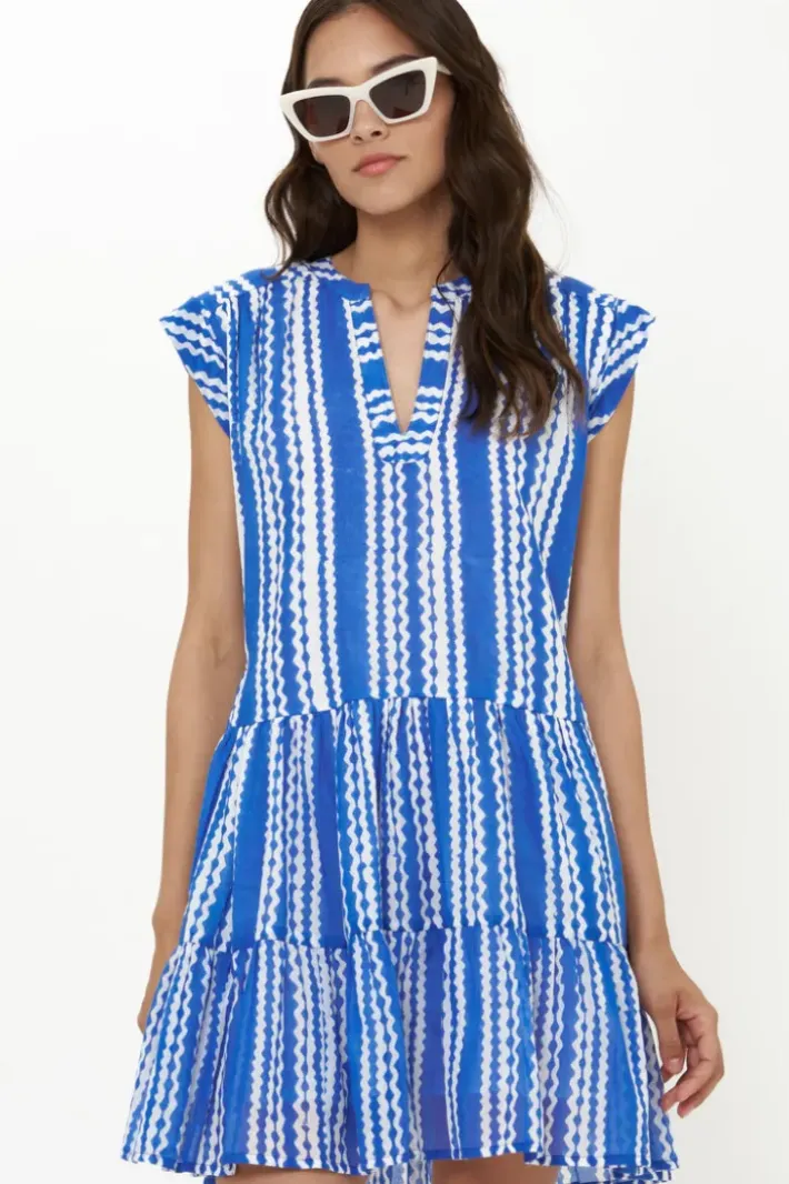 New Roll Sleeve- Ziggy Blue Short & Mini Dresses|Dresses
