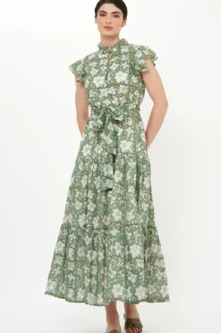 Sale Ruffle Collar Button Maxi- Ivy Olive Maxis|Dresses