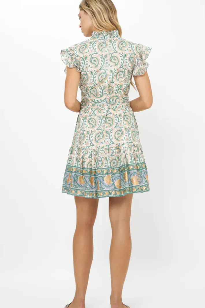 Best Ruffle Collar Button Mini- Marseille Green Short & Mini Dresses|Dresses
