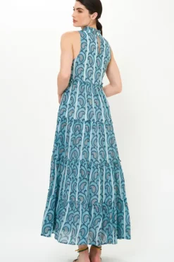 Ruffle Tiered Maxi- Goa Blue Maxis|Dresses