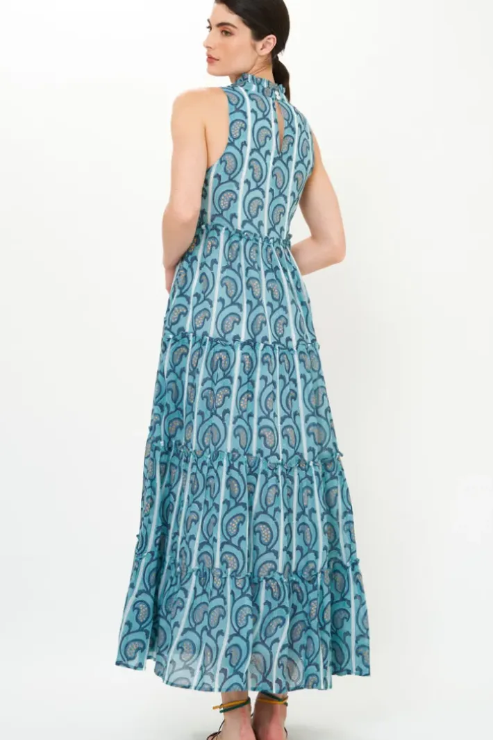 Ruffle Tiered Maxi- Goa Blue Maxis|Dresses