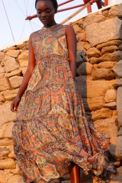 Clearance Ruffle Tiered Maxi- Persia Cobalt Maxis|Dresses