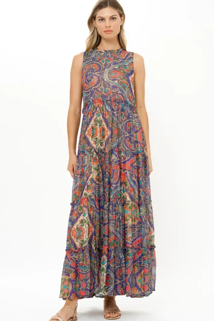 Clearance Ruffle Tiered Maxi- Persia Cobalt Maxis|Dresses