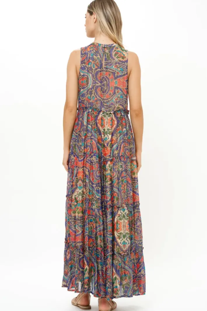 Clearance Ruffle Tiered Maxi- Persia Cobalt Maxis|Dresses