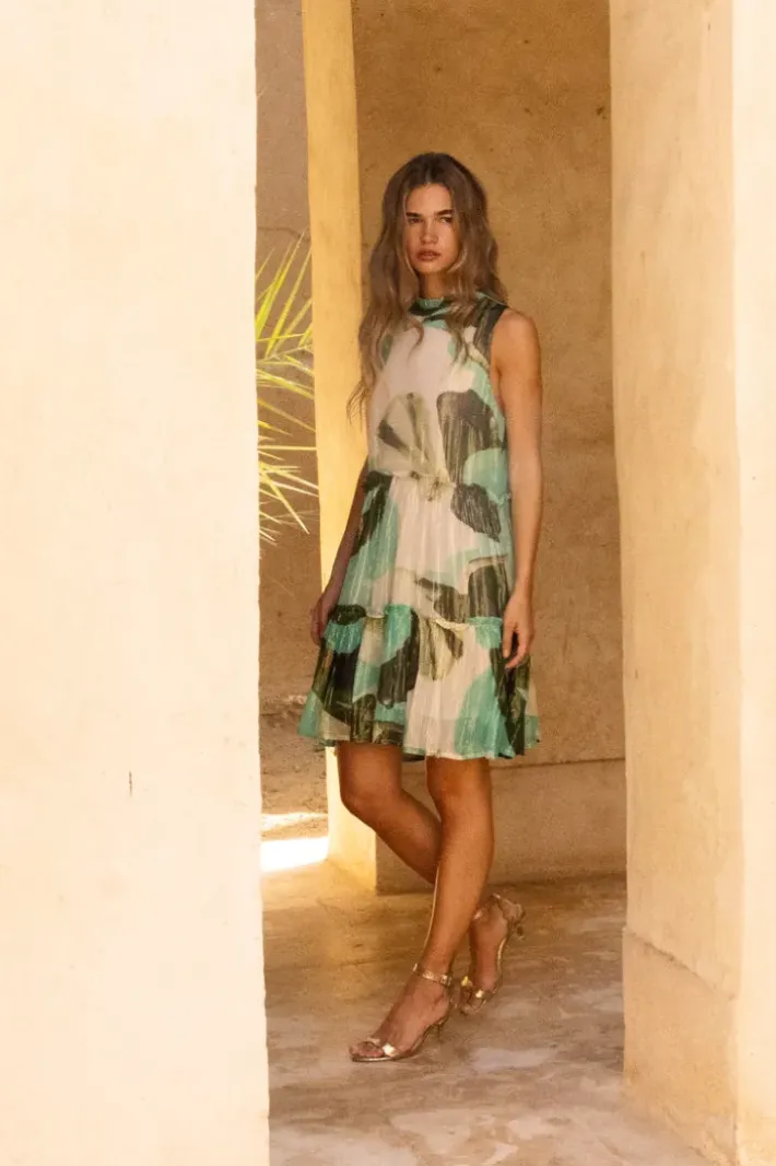 Outlet Ruffle Tiered Short- Ginkgo Green Short & Mini Dresses|Dresses