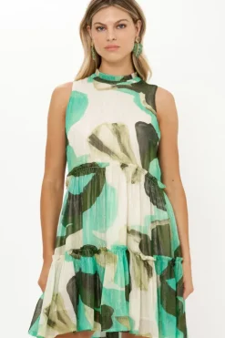 Outlet Ruffle Tiered Short- Ginkgo Green Short & Mini Dresses|Dresses