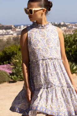 Best Ruffle Tiered Short- Marseille Blue Short & Mini Dresses|Dresses