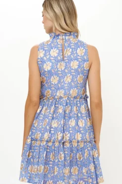 New Ruffle Tiered Short- Mughal Blue Short & Mini Dresses|Dresses