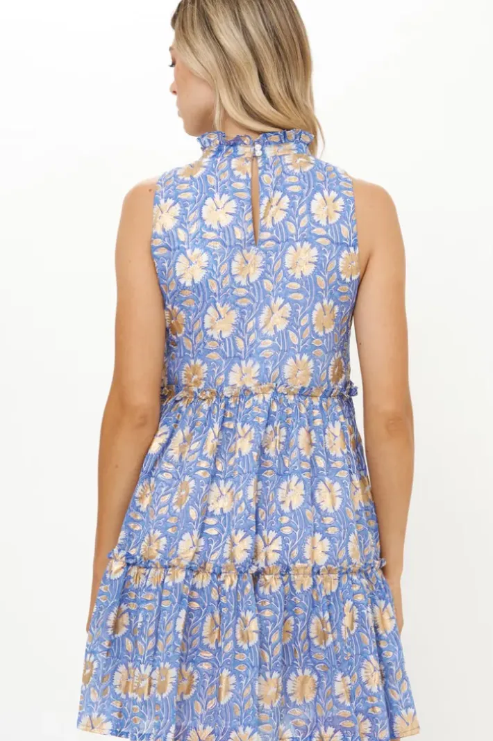 New Ruffle Tiered Short- Mughal Blue Short & Mini Dresses|Dresses