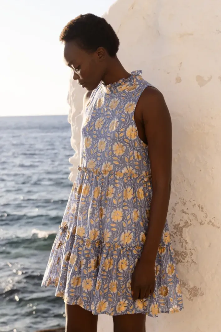 New Ruffle Tiered Short- Mughal Blue Short & Mini Dresses|Dresses