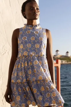 New Ruffle Tiered Short- Mughal Blue Short & Mini Dresses|Dresses