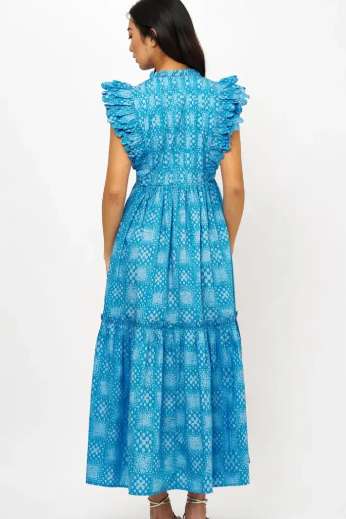 Online Scallop Pintuck Maxi- Matrix Blue Maxis