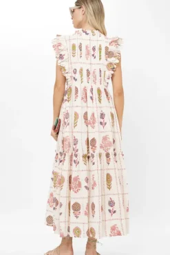 Clearance Scallop Pintuck Maxi- Taormina Cream Dresses|Maxis