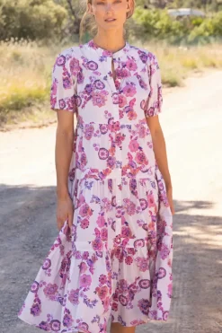 Outlet Scoop Tiered Midi- Pretoria Pink Midis|Dresses