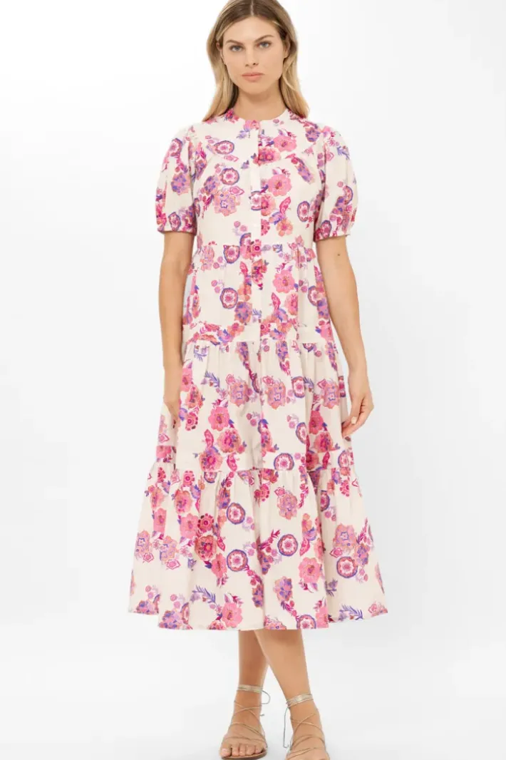 Outlet Scoop Tiered Midi- Pretoria Pink Midis|Dresses