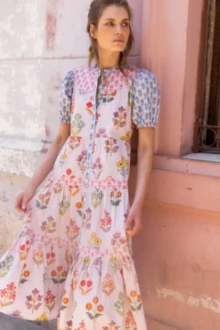 Sale Scoop Tiered Midi- Provence Blue Midis|Dresses