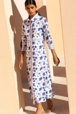 New Shirt Dress Maxi- Marion Blue Maxis|Dresses