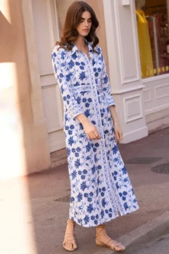 New Shirt Dress Maxi- Marion Blue Maxis|Dresses
