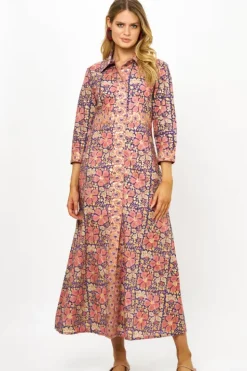 Hot Shirt Dress Maxi- Matera Navy Maxis