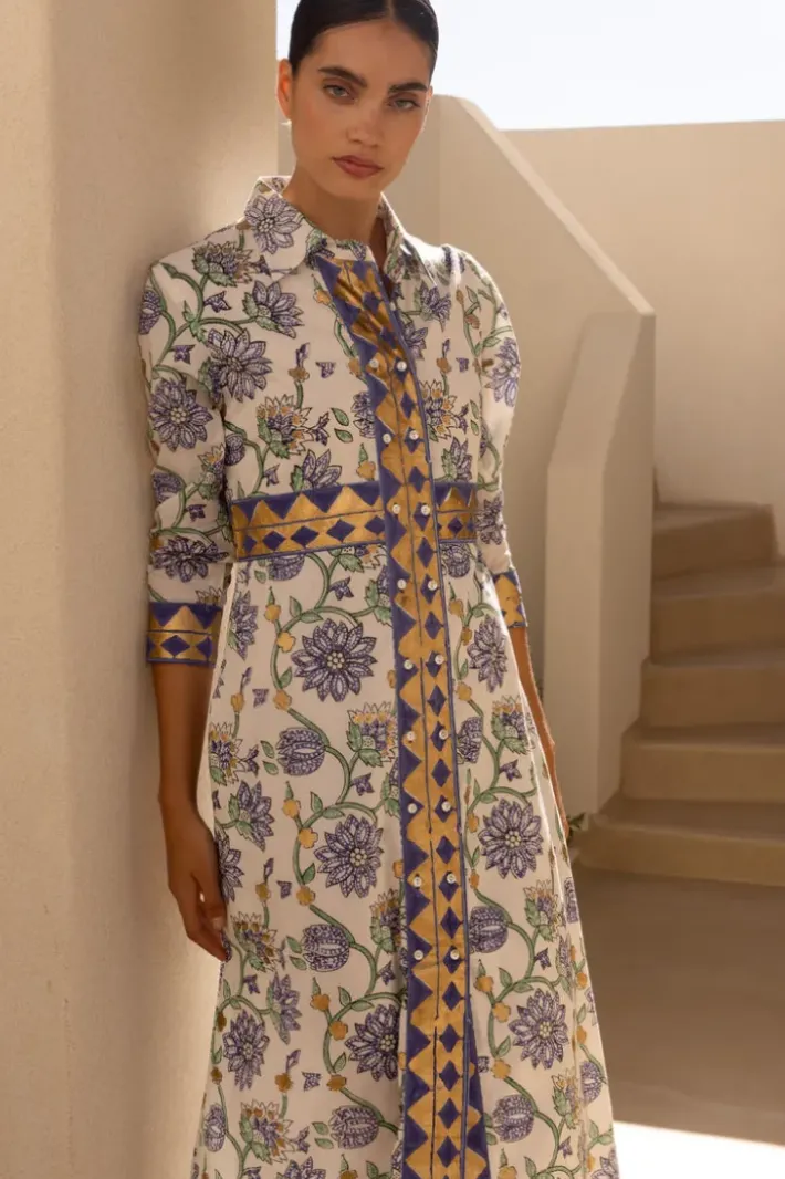 Hot Shirt Dress Maxi- Presidio Blue Maxis|Dresses