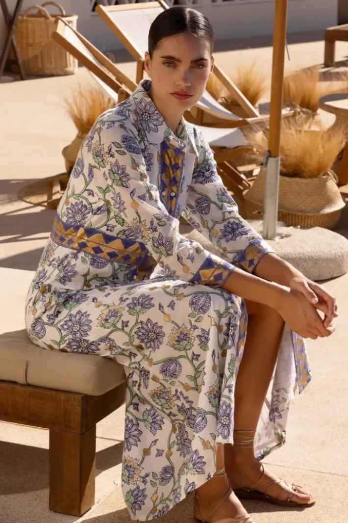 Hot Shirt Dress Maxi- Presidio Blue Maxis|Dresses