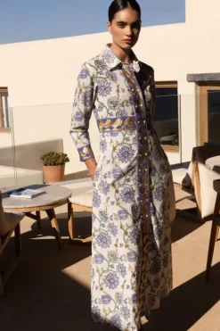 Hot Shirt Dress Maxi- Presidio Blue Maxis|Dresses