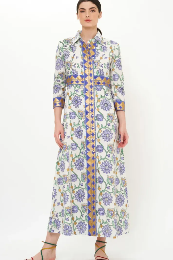 Hot Shirt Dress Maxi- Presidio Blue Maxis|Dresses