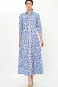 Sale Shirt Dress Maxi- Veranda Blue Maxis|Dresses