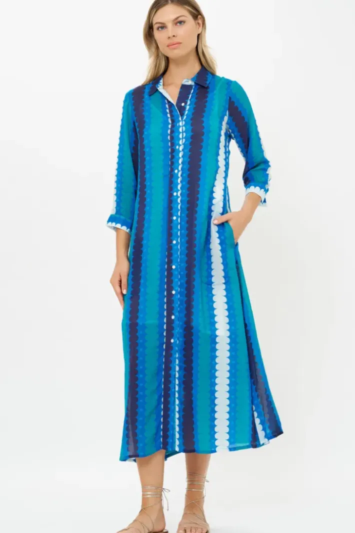 Hot Shirt Dress Midi- Meko Blue Dresses