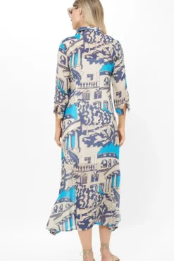 New Shirt Dress Midi- Roma Blue Midis|Dresses