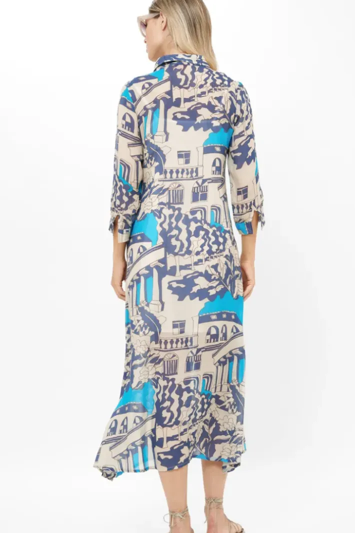New Shirt Dress Midi- Roma Blue Midis|Dresses