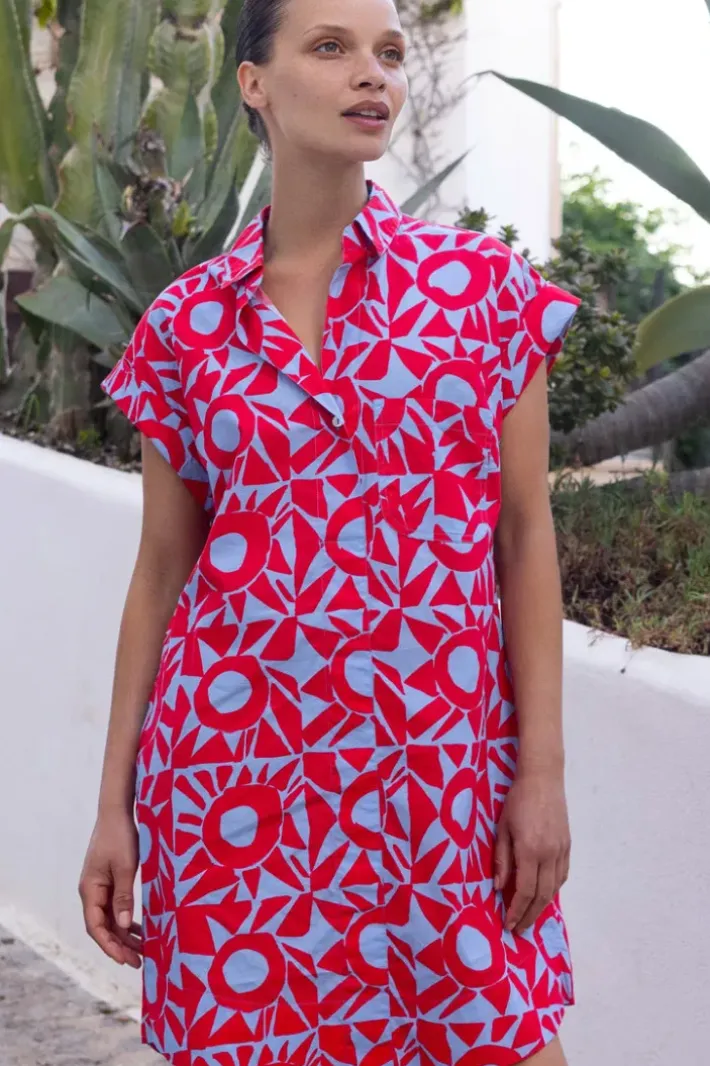 Hot Shirt Dress Mini- Eclipse Red Short & Mini Dresses|Dresses