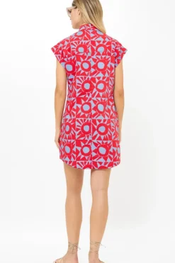 Hot Shirt Dress Mini- Eclipse Red Short & Mini Dresses|Dresses