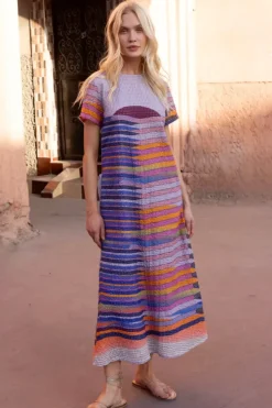 Short Sleeve Shift Maxi- Solstice Blue Maxis|Dresses