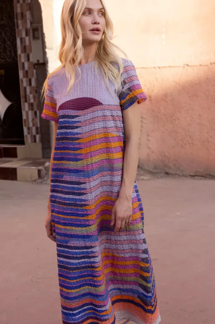 Short Sleeve Shift Maxi- Solstice Blue Maxis|Dresses