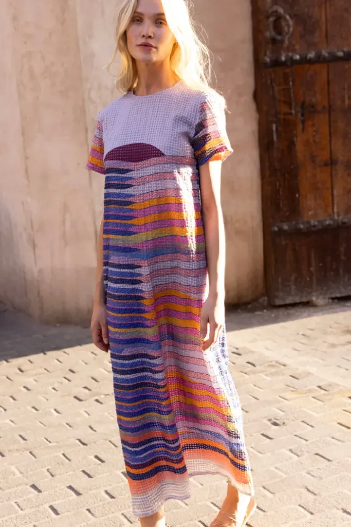 Short Sleeve Shift Maxi- Solstice Blue Maxis|Dresses