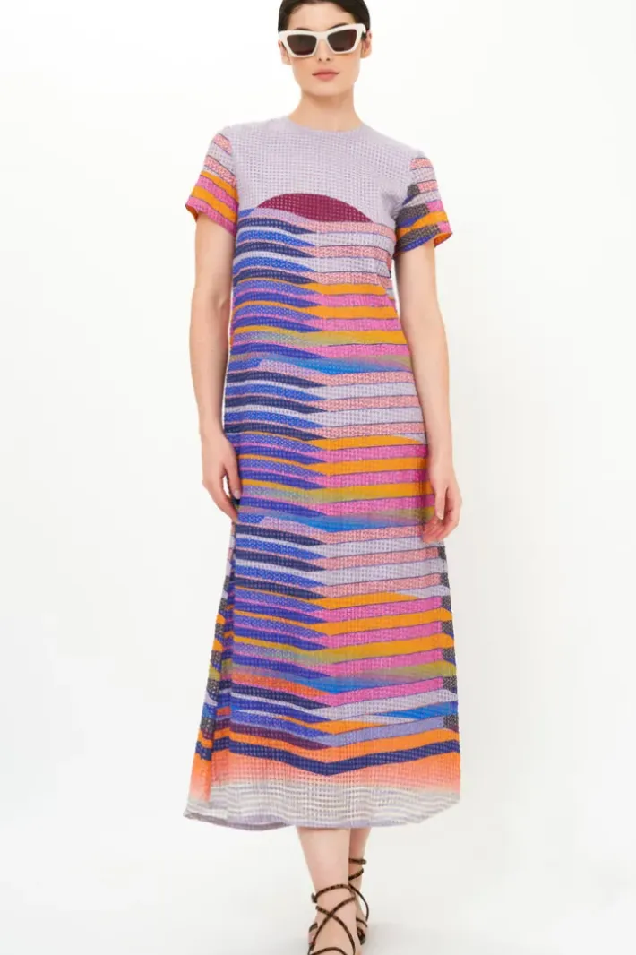 Short Sleeve Shift Maxi- Solstice Blue Maxis|Dresses
