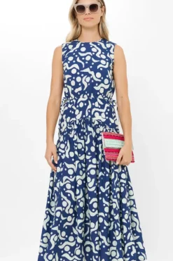 Sale Sleeveless Piped Maxi- Acadia Navy Maxis|Dresses