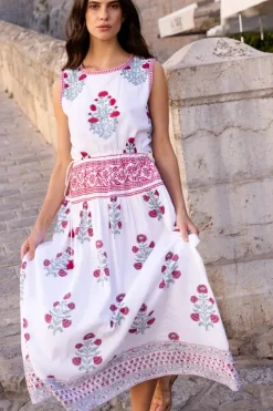 New Sleeveless Piped Maxi- Napa Red Maxis|Dresses