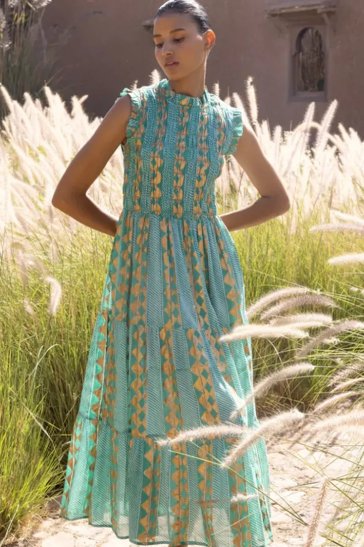 Clearance Sleeveless Smocked Maxi- Ascot Teal Maxis|Dresses