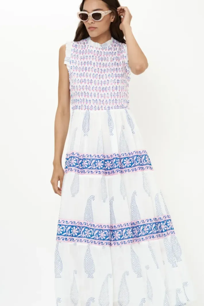 Discount Sleeveless Smocked Maxi- Aptos Blue Maxis|Dresses