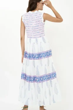 Discount Sleeveless Smocked Maxi- Aptos Blue Maxis|Dresses