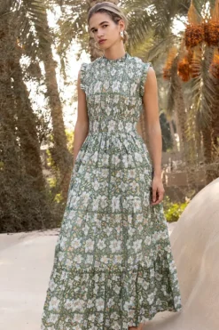 Discount Sleeveless Smocked Maxi- Ivy Olive Maxis|Dresses