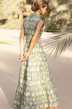 Discount Sleeveless Smocked Maxi- Ivy Olive Maxis|Dresses