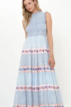 New Sleeveless Smocked Maxi- Jungi Peach Maxis|Dresses