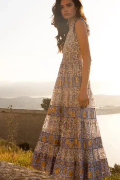 Outlet Sleeveless Smocked Maxi- Marseille Blue Maxis|Dresses