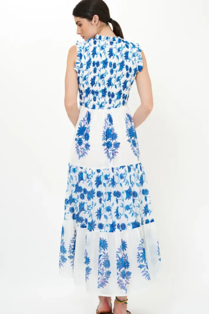 Sale Sleeveless Smocked Maxi- Marion Blue Maxis|Dresses
