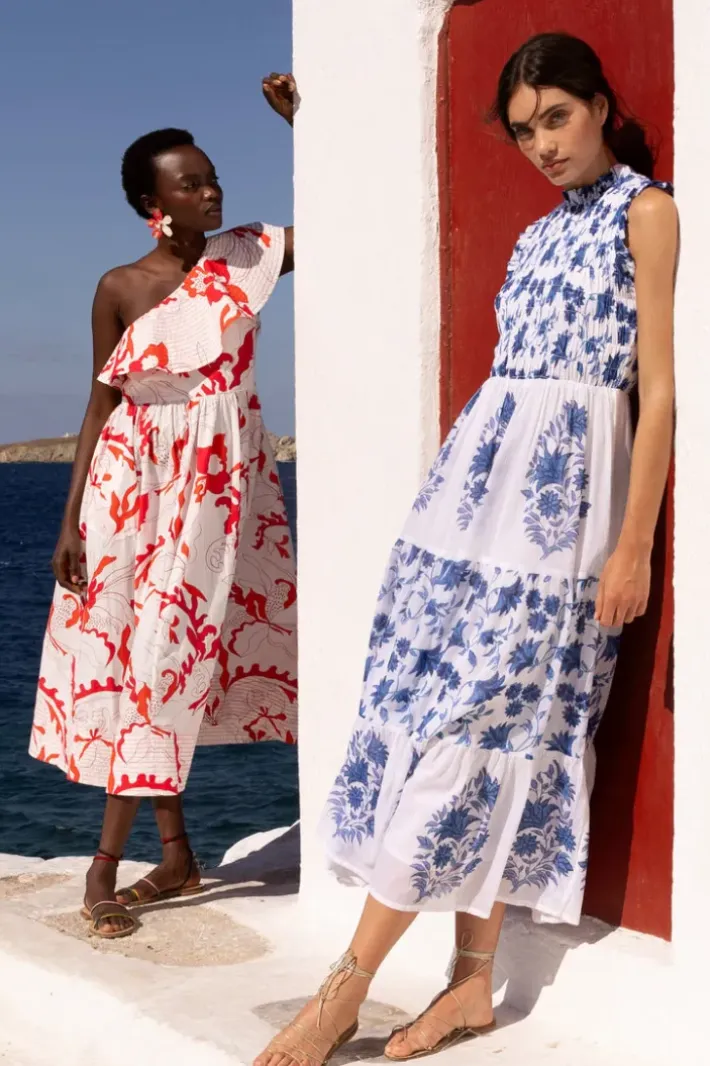 Sale Sleeveless Smocked Maxi- Marion Blue Maxis|Dresses