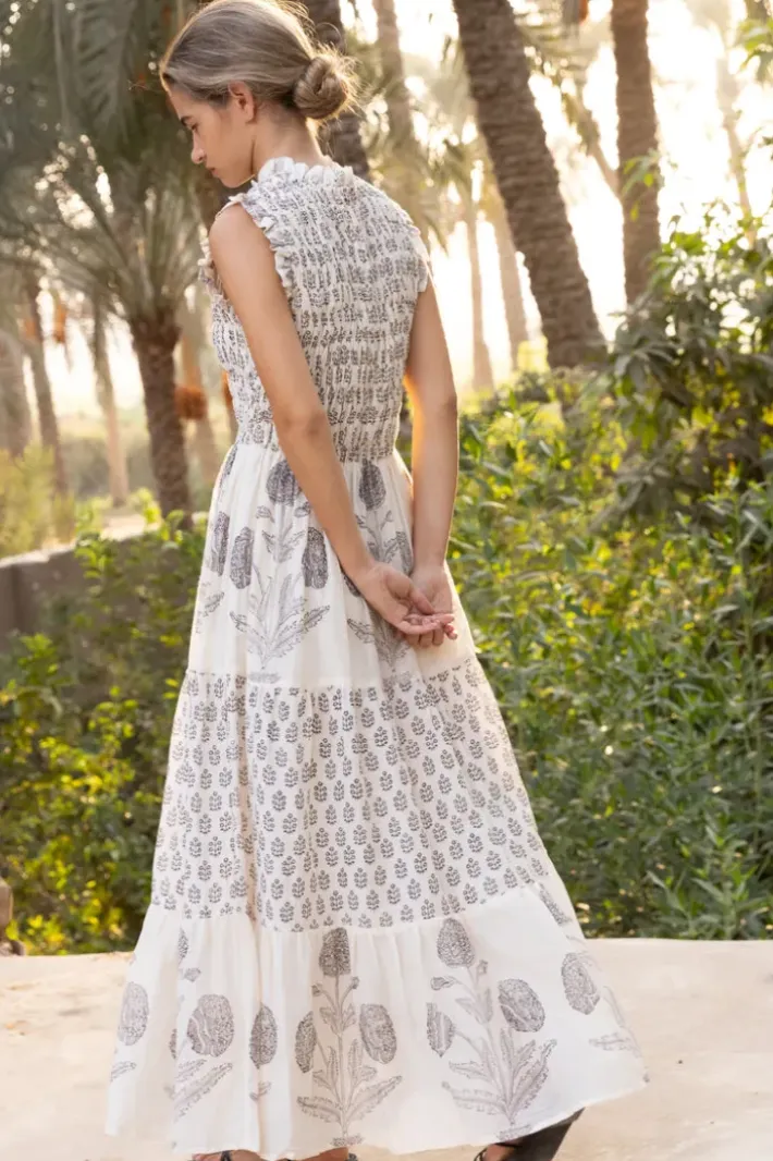 Online Sleeveless Smocked Maxi- Samba Black Maxis|Dresses