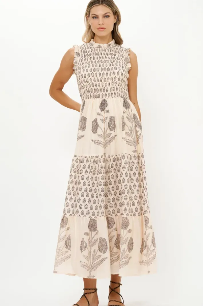 Online Sleeveless Smocked Maxi- Samba Black Maxis|Dresses